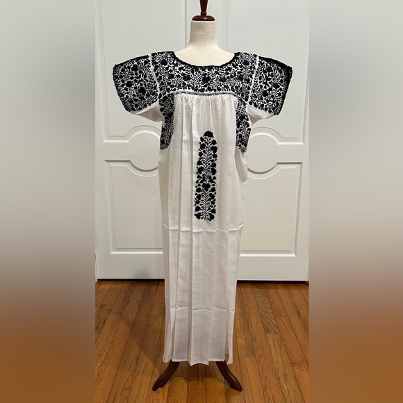 PC # E-1564 Dresses & Skirts - San Antonino Maxi Dress,Oaxaca Mexican dress.Hand Embroidered with Silk Threads.